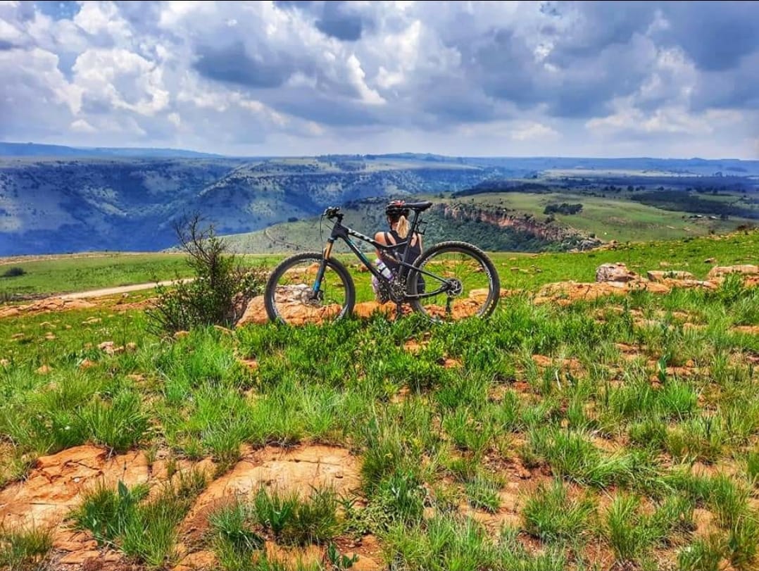 Cyclist on road